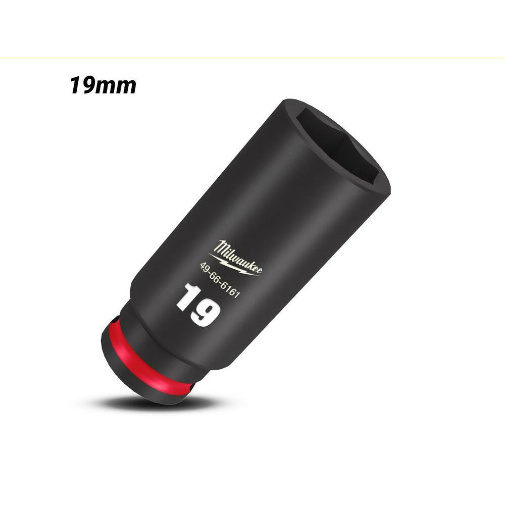 Milwaukee 49666161 19mm 3/8" Drive Shockwave Metric Deep 6 Point Impact Socket