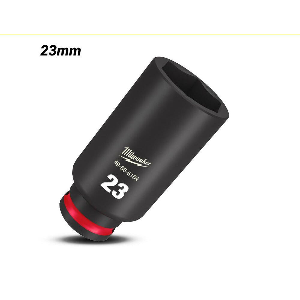 Milwaukee 49666164 23mm 3/8" Drive Shockwave Metric Deep 6 Point Impact Socket