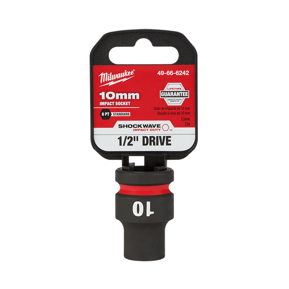 Milwaukee SHOCKWAVE 1/2in Drive 10mm Standard 6 Point Impact Socket 49666242
