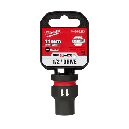 Milwaukee SHOCKWAVE 1/2in Drive 11mm Standard 6 Point Impact Socket 49666243