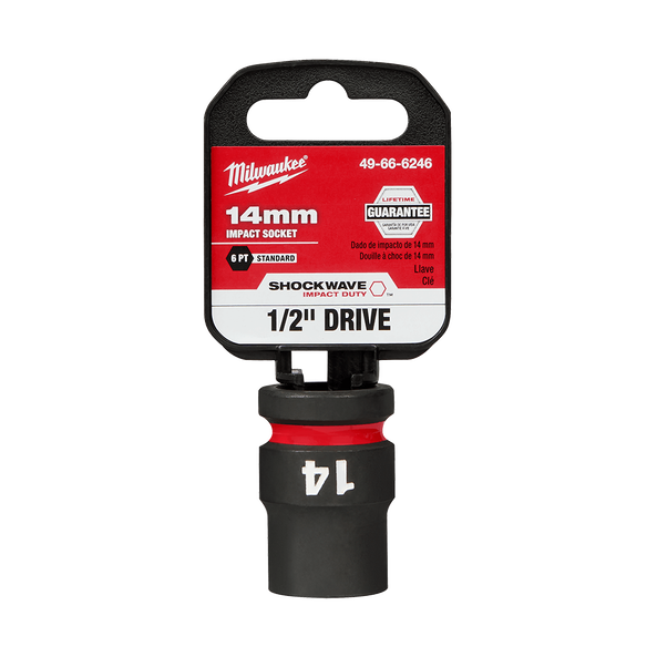 Milwaukee SHOCKWAVE 1/2in Drive 14mm Standard 6 Point Impact Socket 49666246