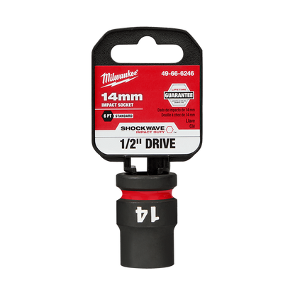 Milwaukee SHOCKWAVE 1/2in Drive 14mm Standard 6 Point Impact Socket 49666246