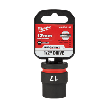 Milwaukee SHOCKWAVE 1/2in Drive 17mm Standard 6 Point Impact Socket 49666249