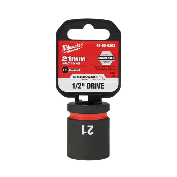 Milwaukee SHOCKWAVE 1/2in Drive 21mm Standard 6 Point Impact Socket 49666253