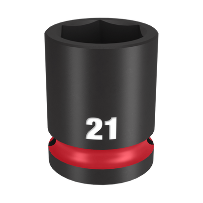 Milwaukee SHOCKWAVE 1/2in Drive 21mm Standard 6 Point Impact Socket 49666253