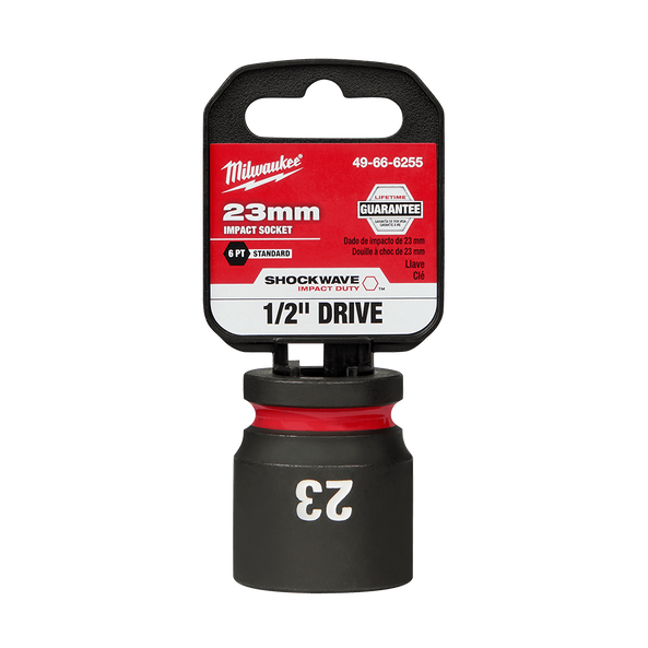 Milwaukee SHOCKWAVE 1/2in Drive 23mm Standard 6 Point Impact Socket 49666255