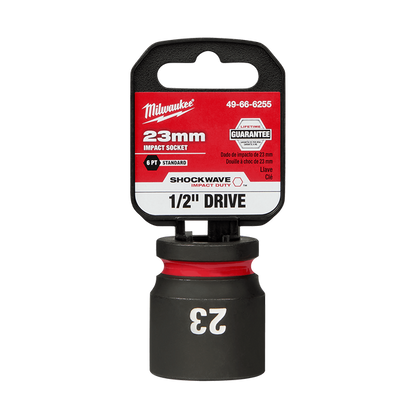 Milwaukee SHOCKWAVE 1/2in Drive 23mm Standard 6 Point Impact Socket 49666255