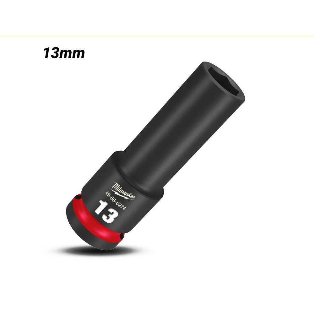 Milwaukee 49666274 1/2" Drive 13mm Metric Shockwave 6 Point Deep Impact Socket