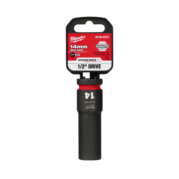 Milwaukee SHOCKWAVE 1/2in Drive 14mm Deep 6 Point Impact Socket 49666275