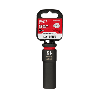 Milwaukee SHOCKWAVE 1/2in Drive 15mm Deep 6 Point Impact Socket 49666276