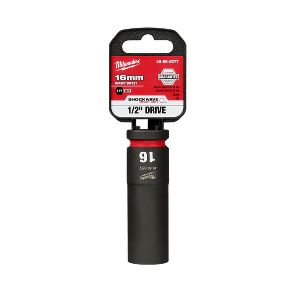 Milwaukee SHOCKWAVE 1/2in Drive 16mm Deep 6 Point Impact Socket 49666277