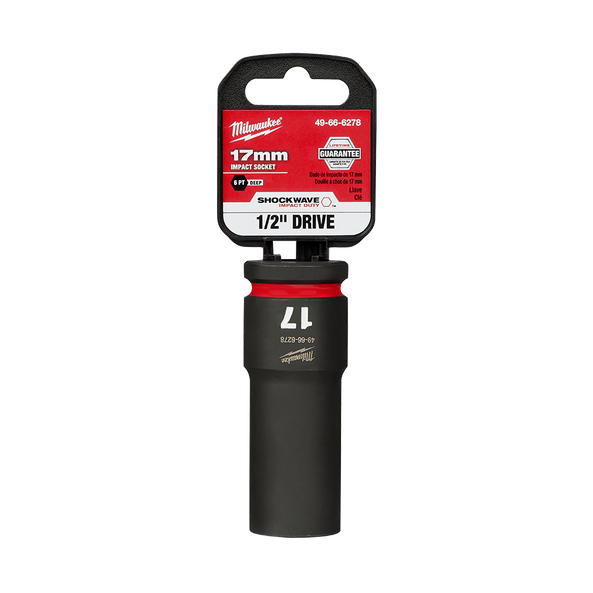 Milwaukee SHOCKWAVE 1/2in Drive 17mm Deep 6 Point Impact Socket 49666278