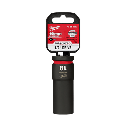 Milwaukee SHOCKWAVE 1/2in Drive 19mm Deep 6 Point Impact Socket 49666280