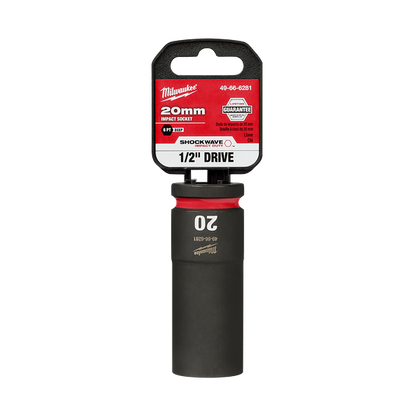 Milwaukee SHOCKWAVE 1/2in Drive 20mm Deep 6 Point Impact Socket 49666281