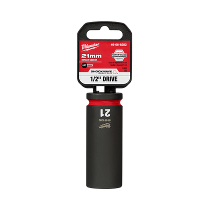 Milwaukee SHOCKWAVE 1/2in Drive 21mm Deep 6 Point Impact Socket 49666282