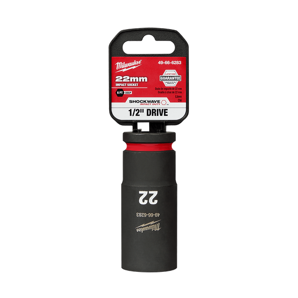 Milwaukee SHOCKWAVE 1/2in Drive 22mm Deep 6 Point Impact Socket 49666283