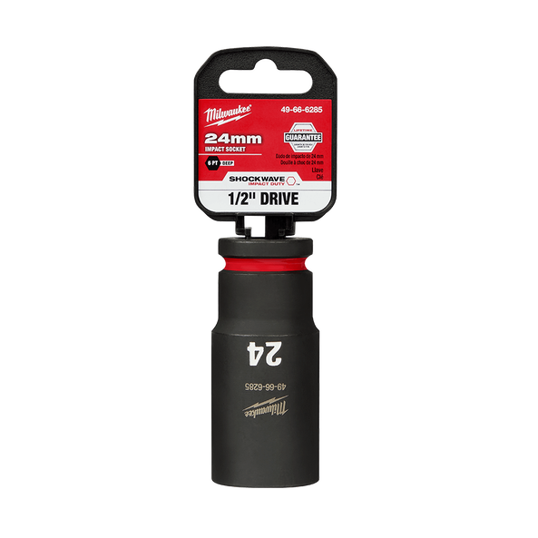Milwaukee SHOCKWAVE 1/2in Drive 24mm Deep 6 Point Impact Socket 49666285