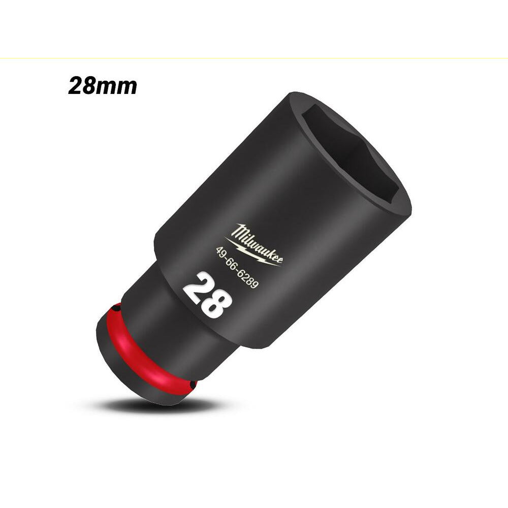 Milwaukee 49666289 1/2" Drive 28mm Metric Shockwave 6 Point Deep Impact Socket
