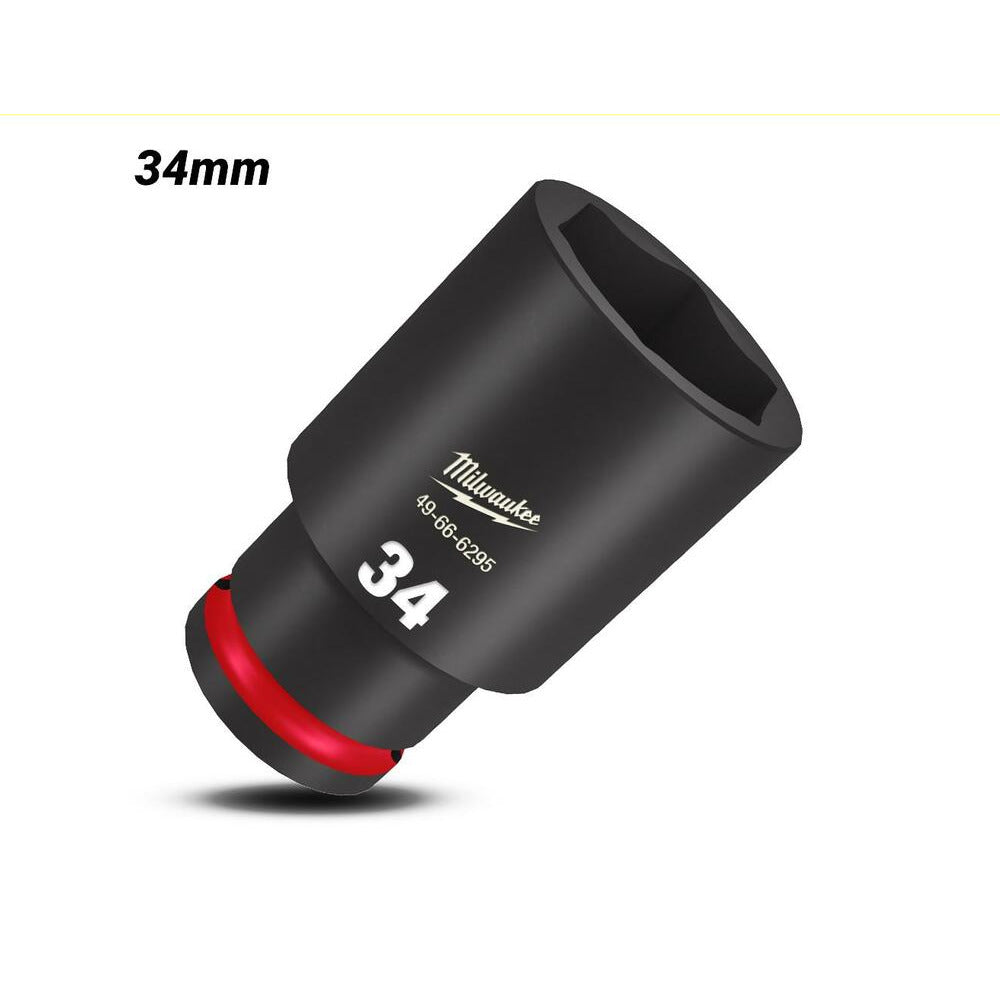 Milwaukee 49666295 1/2" Drive 34mm Metric Shockwave 6 Point Deep Impact Socket