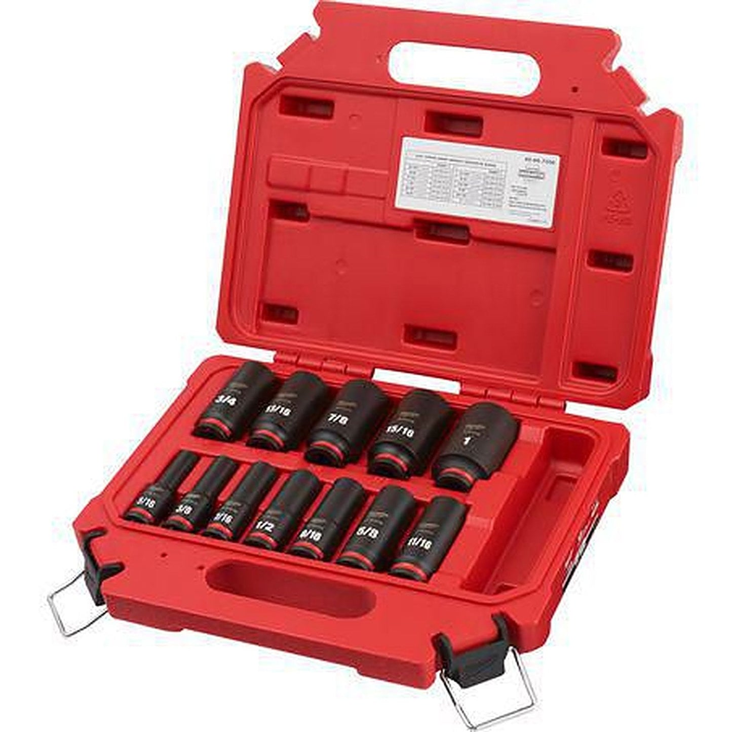 Milwaukee SHOCKWAVE 3/8in Drive 12PC SAE Deep 6 Point Impact Socket Set 49667006