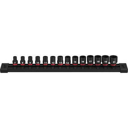 Milwaukee SHOCKWAVE 3/8in Drive 14PC Metric Standard 6 Point Impact Socket Set 49667007