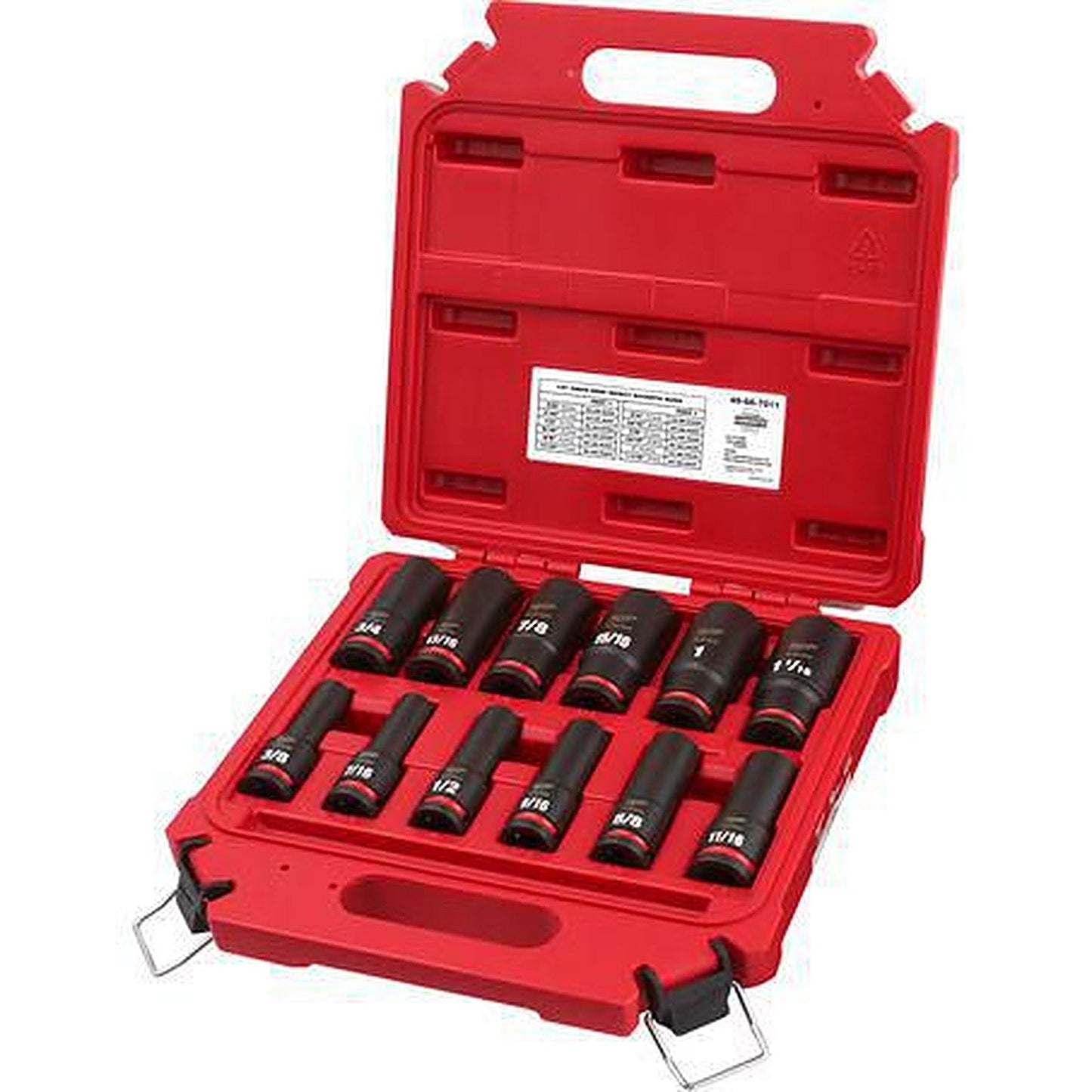 Milwaukee SHOCKWAVE 1/2in Drive 12PC SAE Deep 6 Point Impact Socket Set 49667011