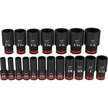Milwaukee SHOCKWAVE Impact Duty 1/2in Drive 19PC SAE Deep 6 Point Impact Socket Set 49667012