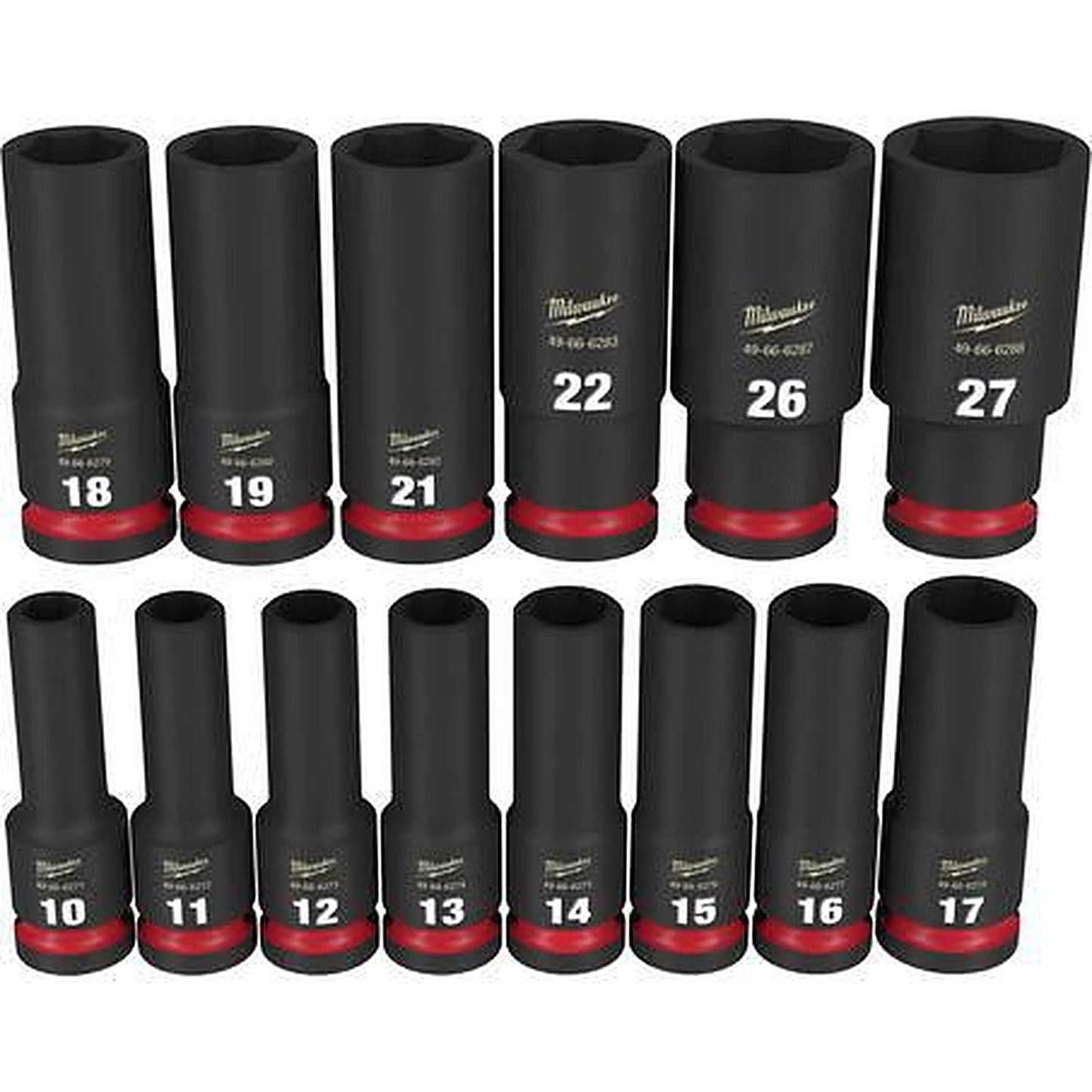 Milwaukee SHOCKWAVE 1/2in Drive 14PC Metric Deep 6 Point Impact Socket Set 49667014