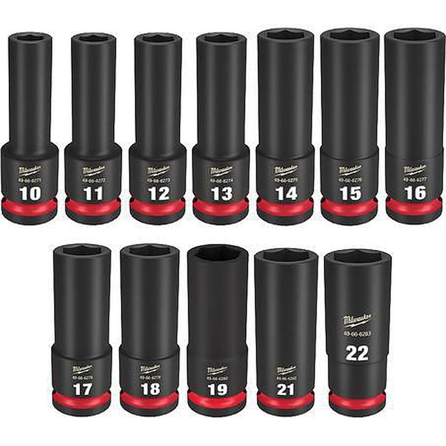Milwaukee SHOCKWAVE 1/2in Drive 12PC Metric Deep 6 Point Impact Socket Set 49667054