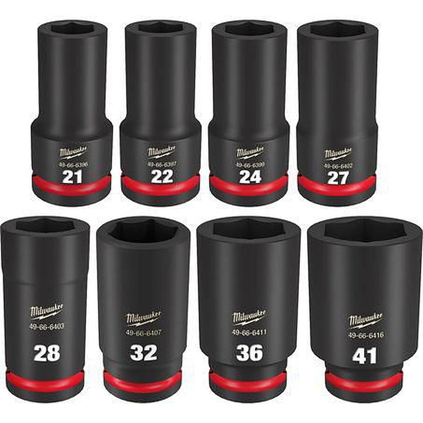 Milwaukee SHOCKWAVE 3/4in Drive 8PC Metric Deep 6 Point Impact Socket Set 49667055