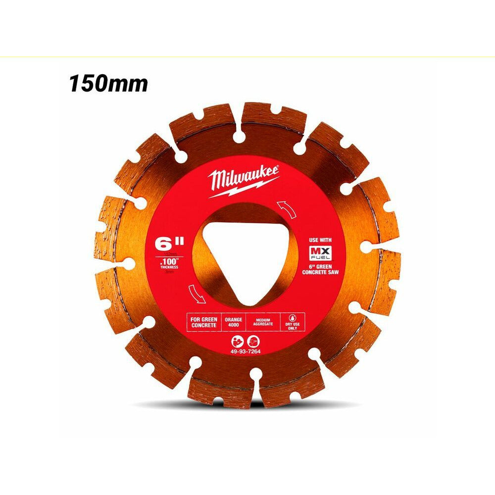 Milwaukee 49937264 150mm (6") Green Concrete Diamond Blade - Orange