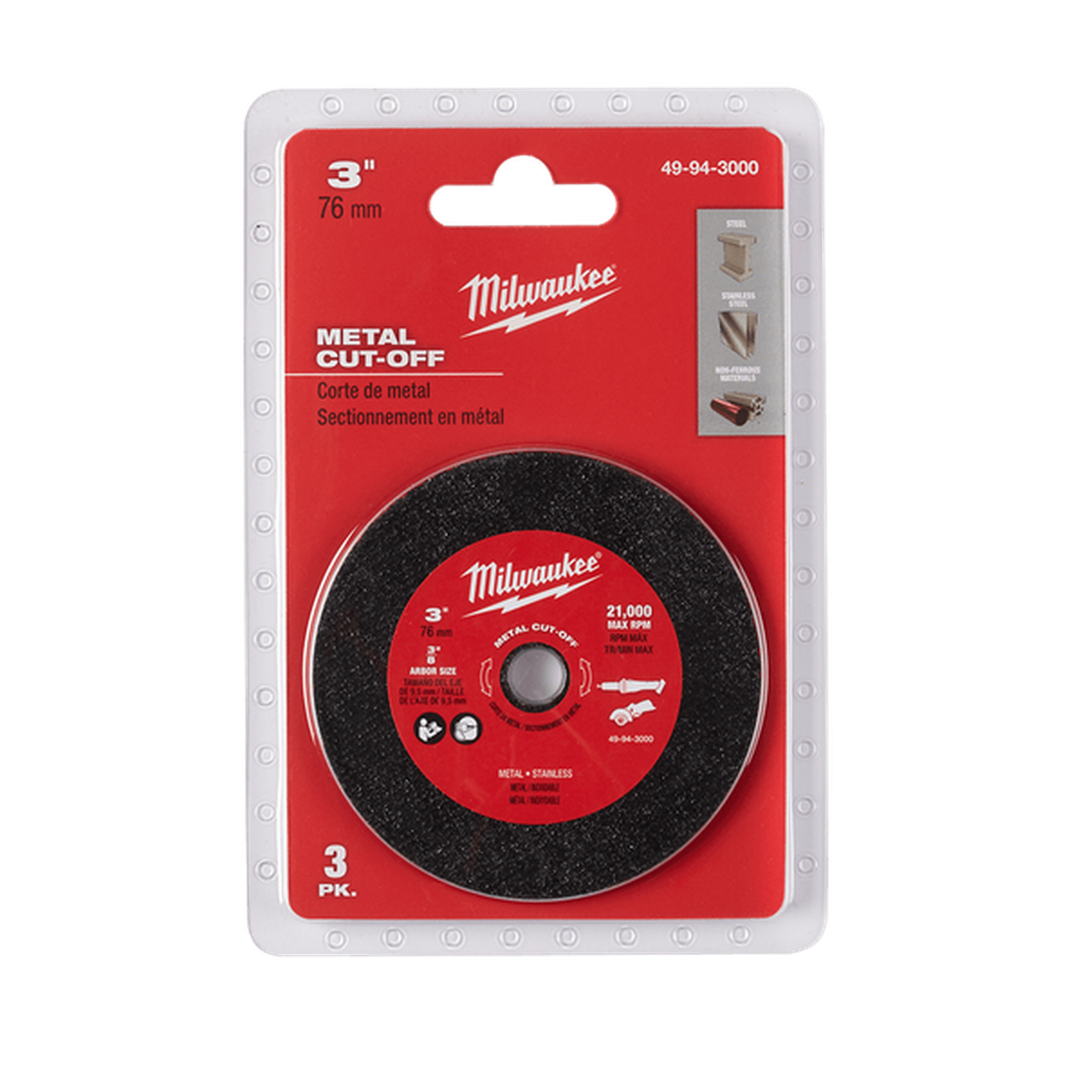 Milwaukee Metal Cut-Off Wheel 3 Pack