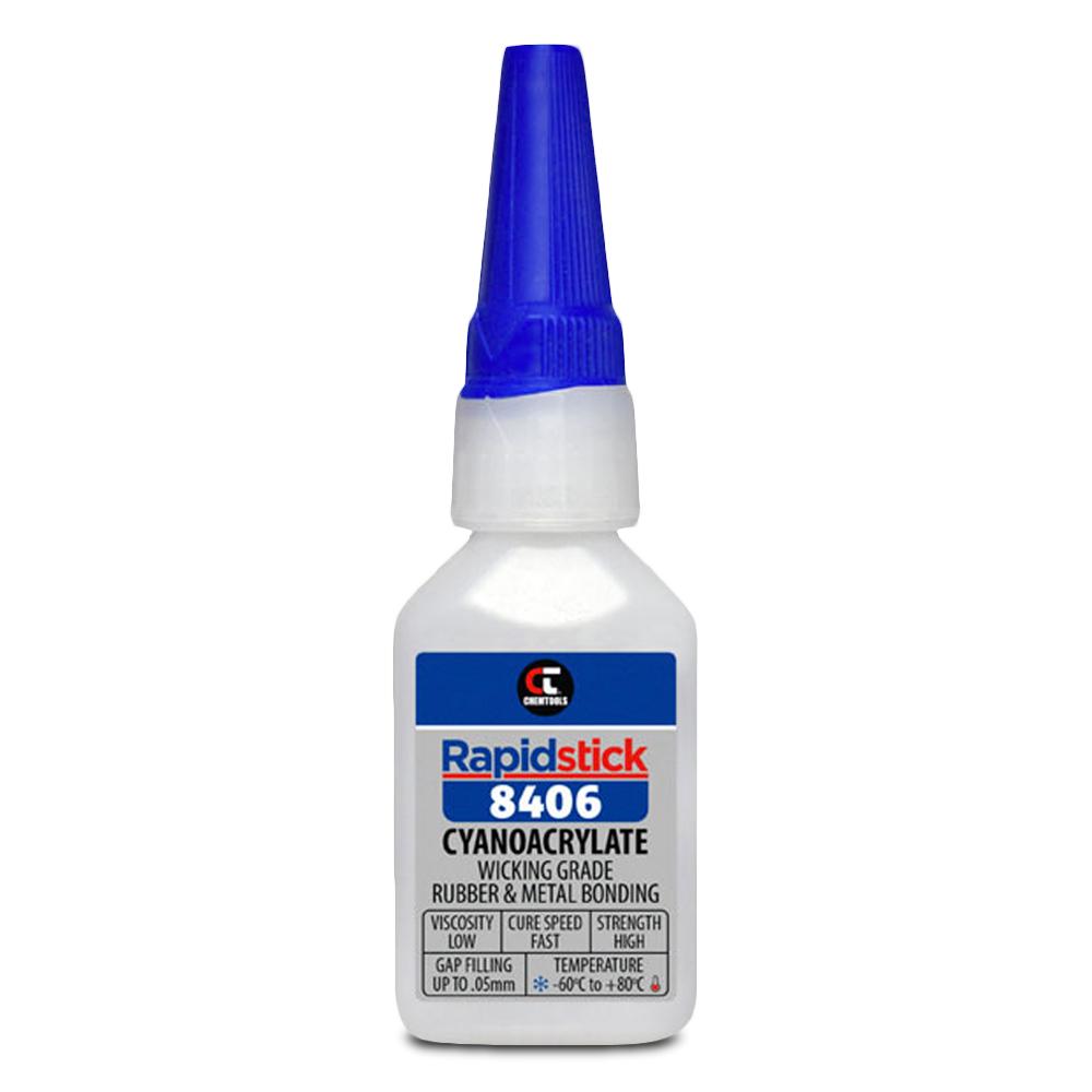 Chemtools 8406-20 25ml Rapidstick Instant Adhesive - Wicking Grade - Rubber & Metal Bonding - Clear