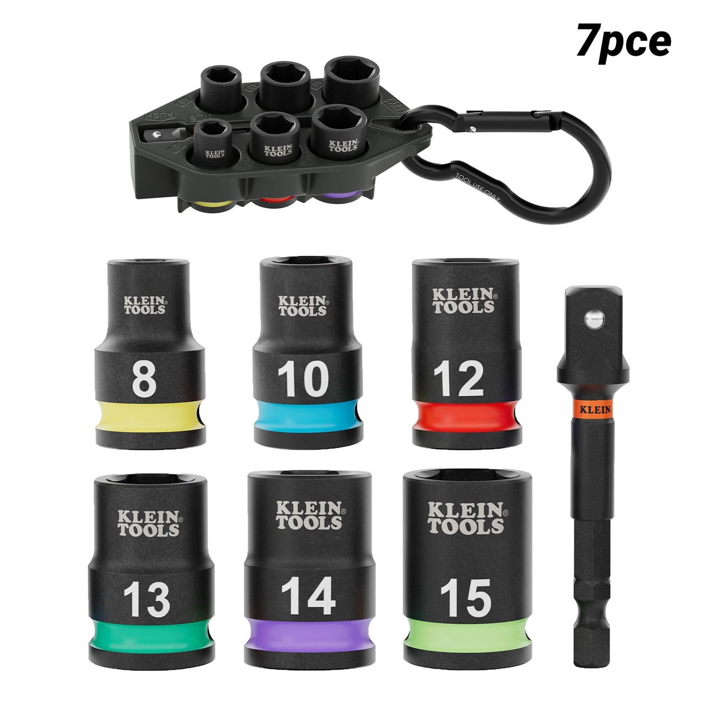 Klein A-33808M 7pce Grab-And-Go Metric Impact Socket Set