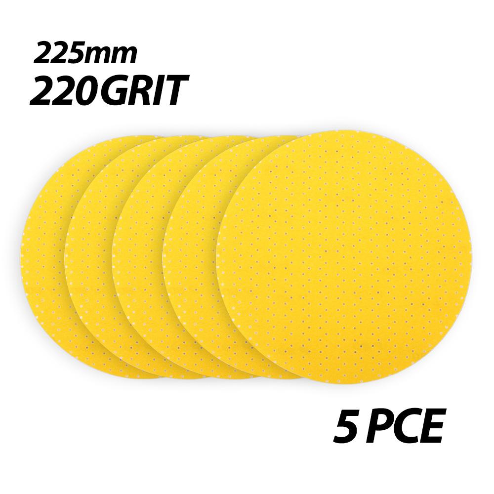 Bayer SP220 220 Grit 225mm (8.8") 5pce Multi-Hole Velcro Sanding Paper