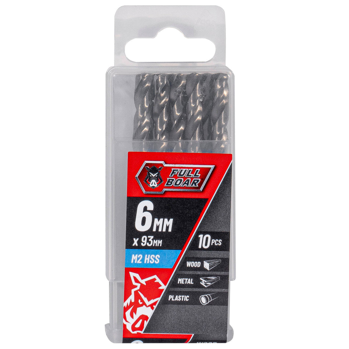 Full Boar 6mm M2 HSS Drill Bit - 10 Pack