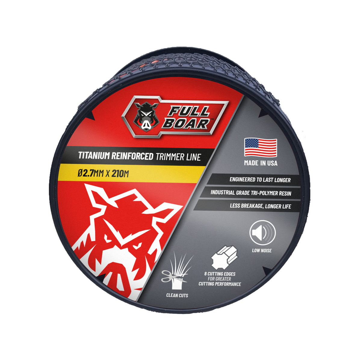 Full Boar Ø2.7mm x 210m Titanium Reinforced Trimmer Line