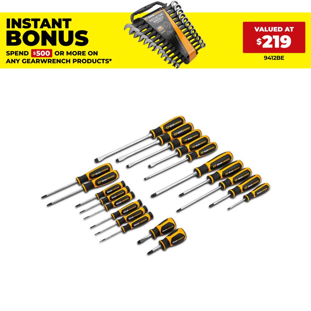 GEARWRENCH 80066H 20pce Dual Material Screwdriver Set