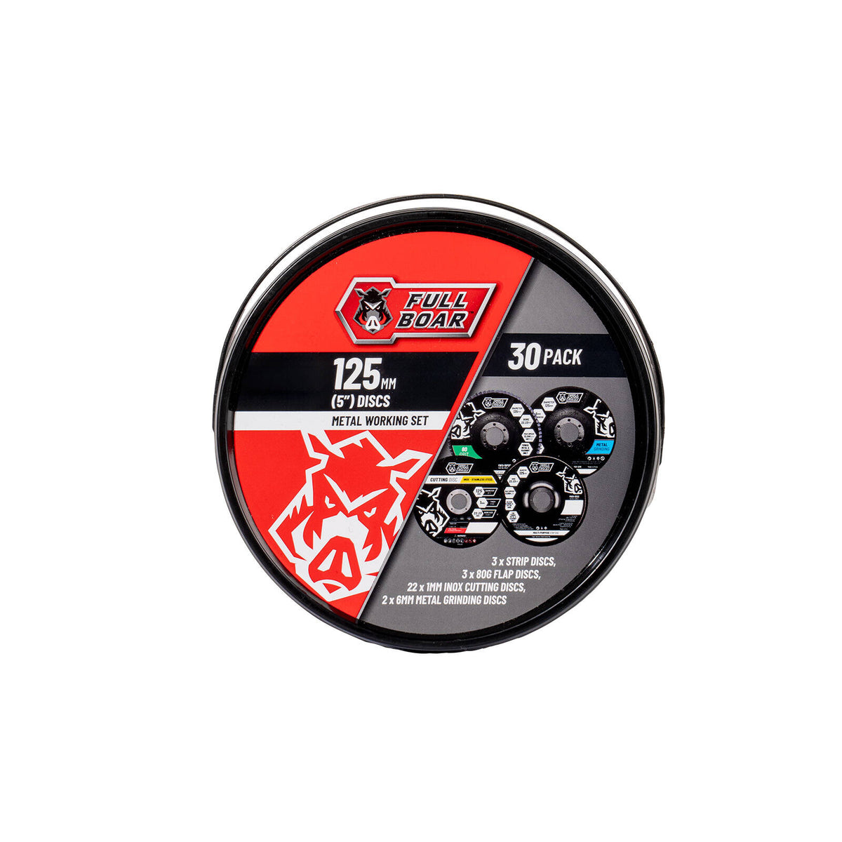 Full Boar 30 Pce Metal Working Set 125mm (5") x 22.23mm - FMWDK30-125