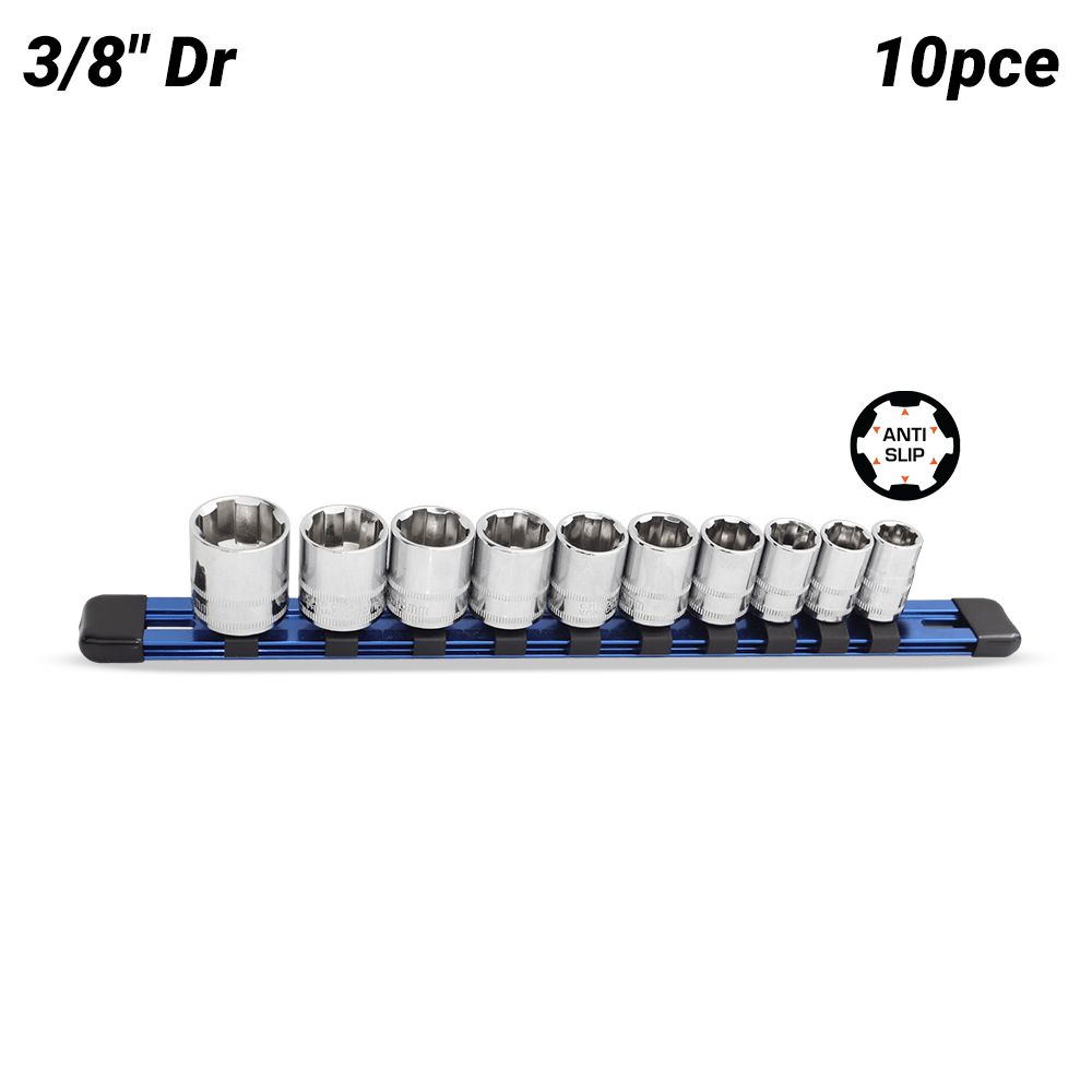 SP Tools SP33024 10pce 3/8" Drive X-Treme Grip Metric Socket Rail Set