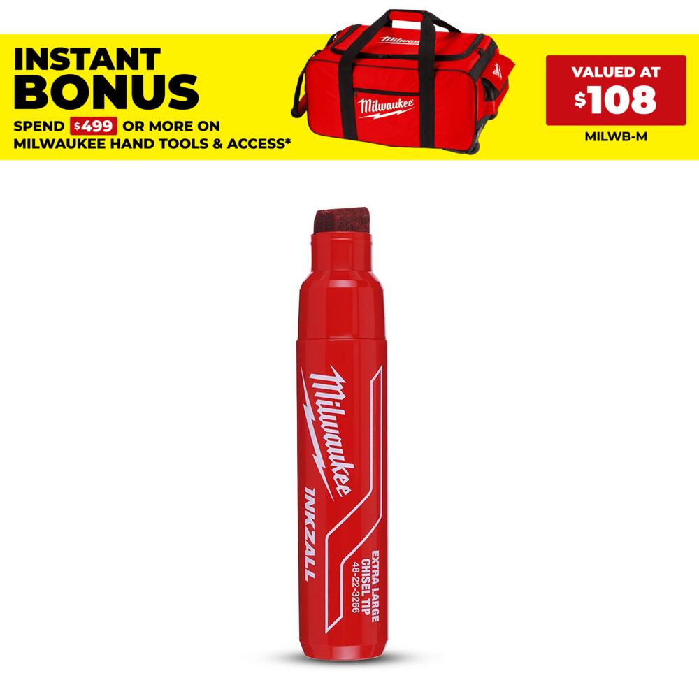 Milwaukee 48223266 INKZALL Red Extra Large Chisel Tip Marker