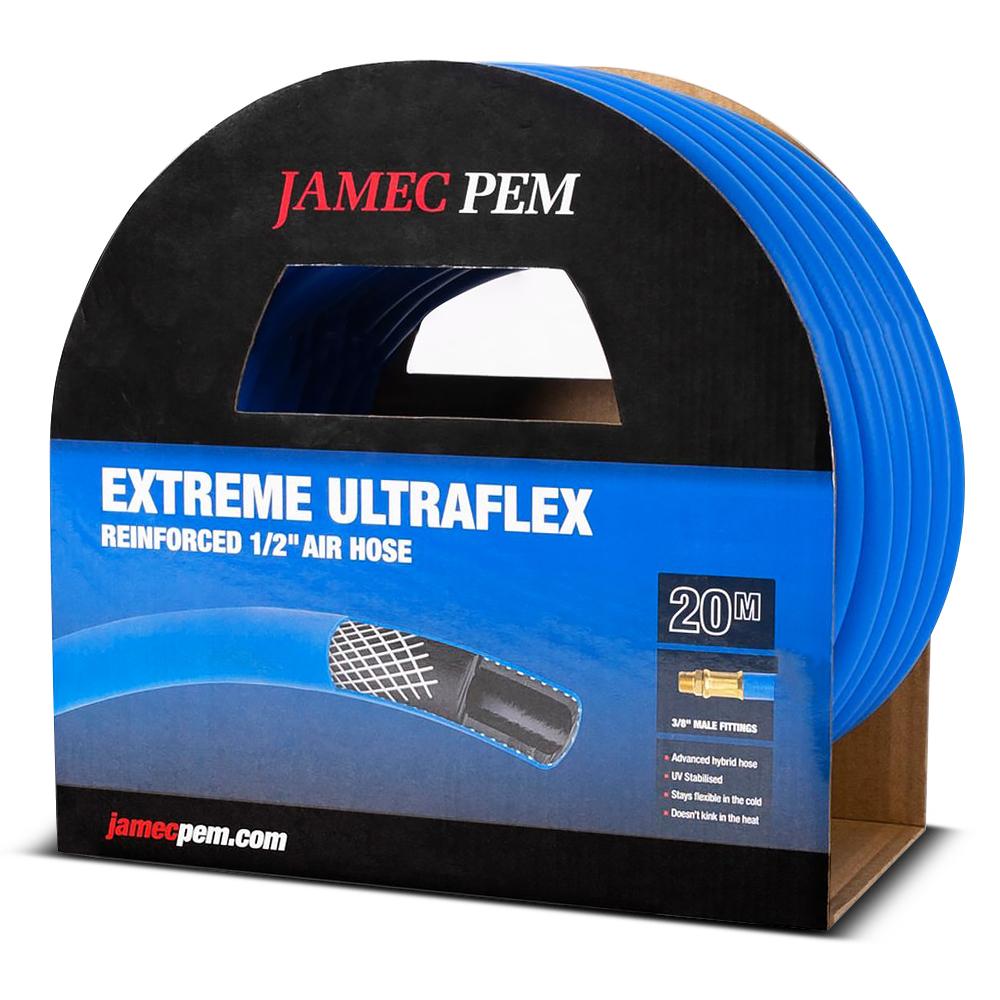 Jamec-Pem 56.3245 20m Extreme Ultraflex Air Hose with 3/8" BSP Fittings