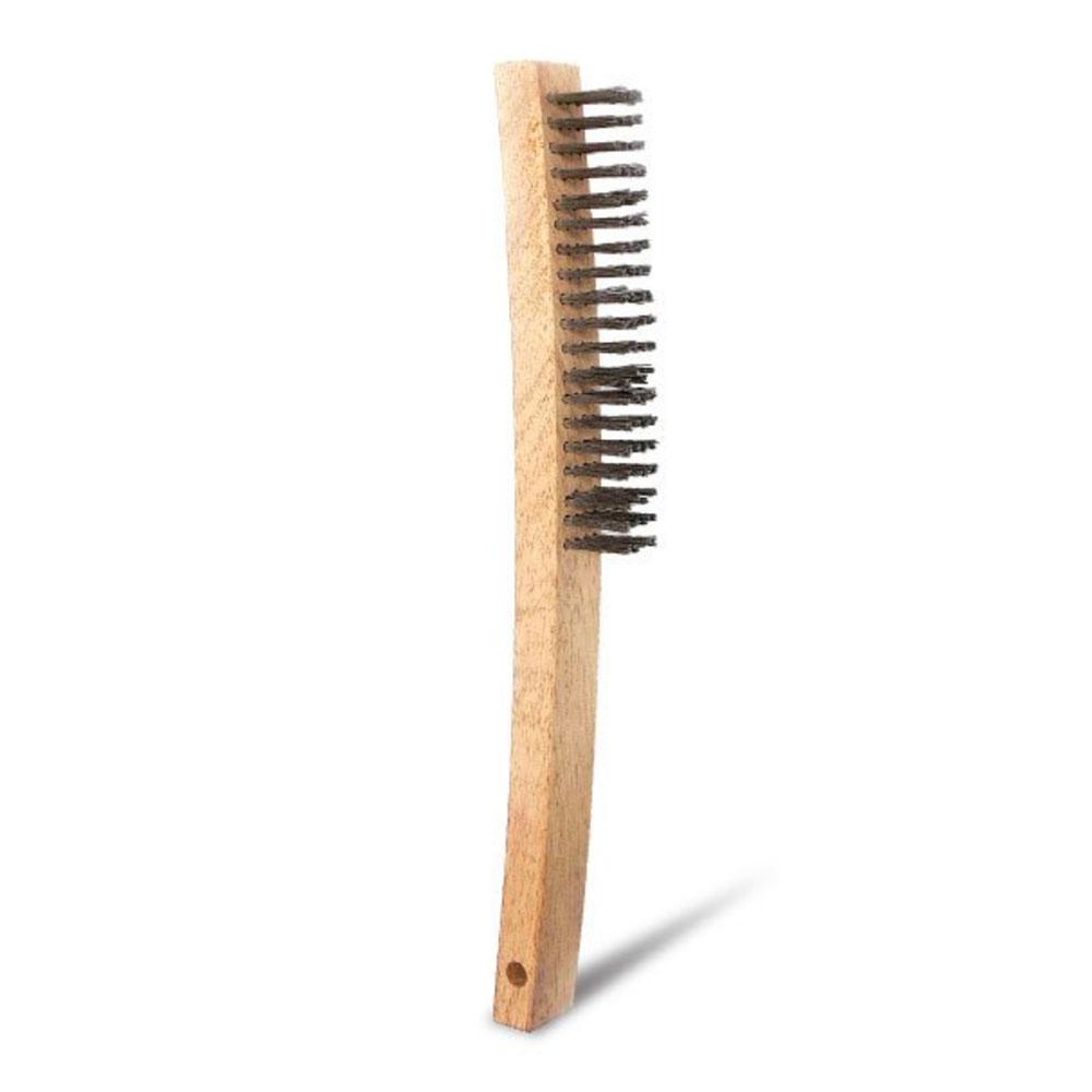 Bordo 5170-SS-4R 0.35mm 4x19 Rows Stainless Steel Wire Long Wooden Handle Brush