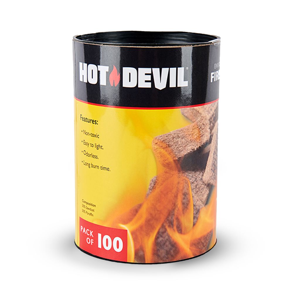 Hot Devil HDF100 100-Pack Natural Fire Lighters