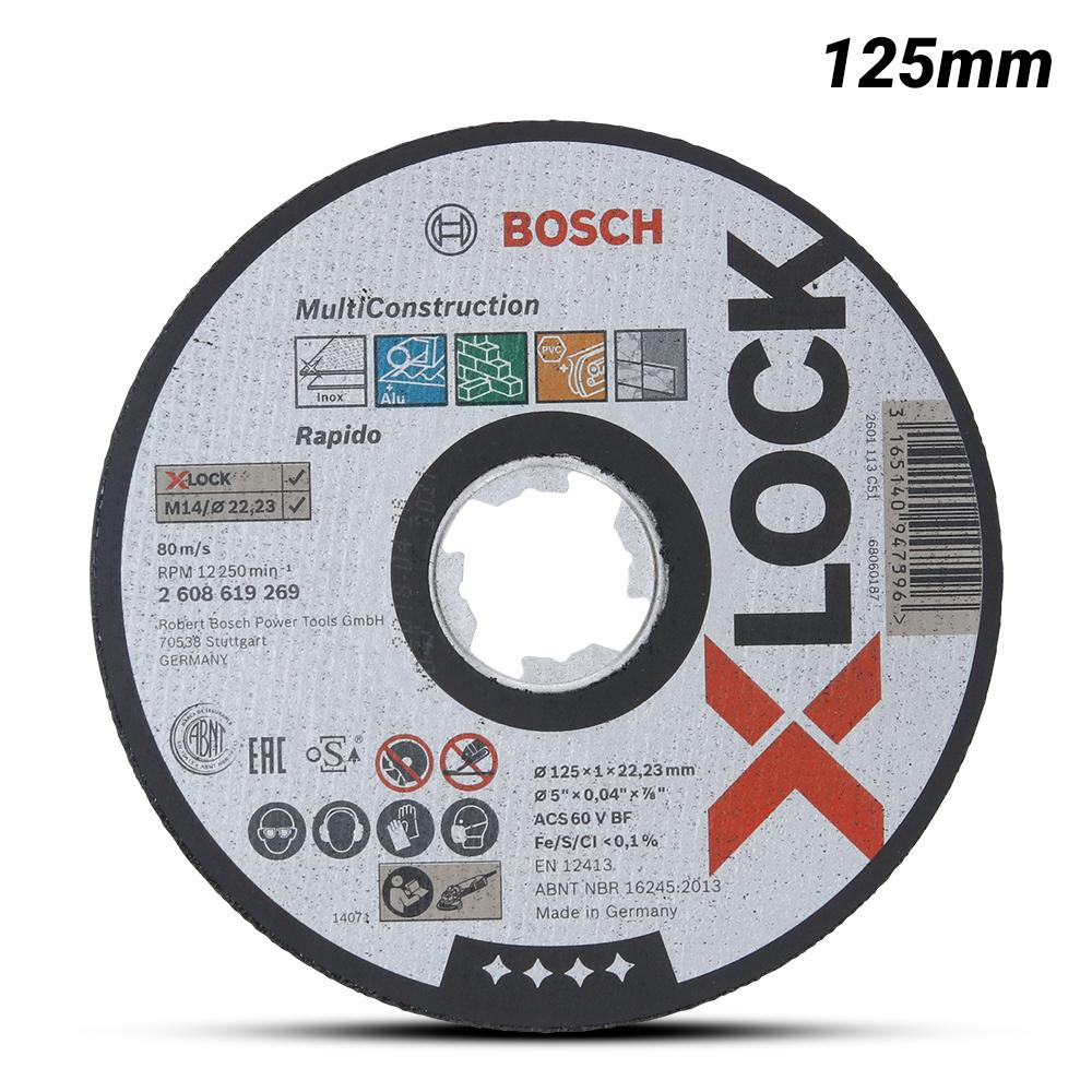 Bosch X-LOCK MULTI CONSTR. (2.608.619.269) 125mm x 1.0mm x 22.23mm Multi Construction Straight Cut Off Disc