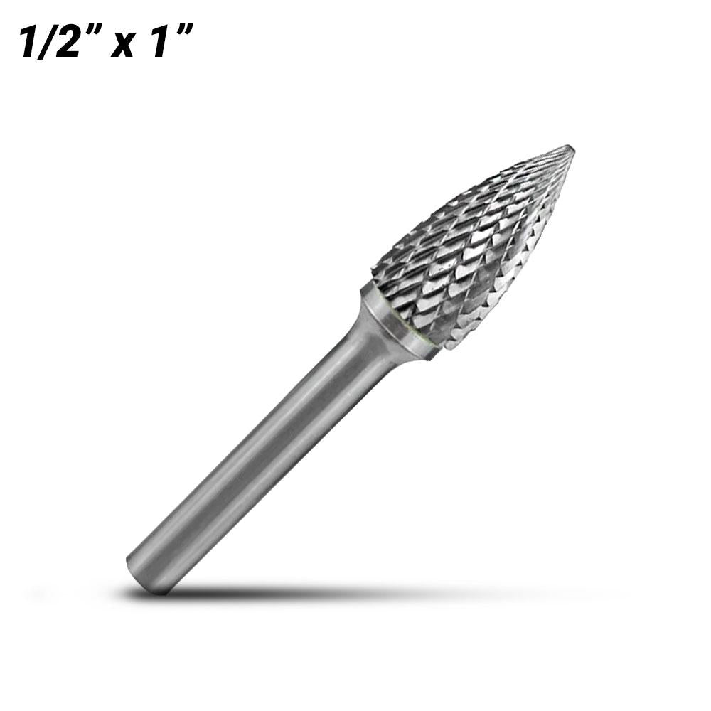 Holemaker CB-SG5 1/2" x 1" Tree Shape Pointed Carbide Burr