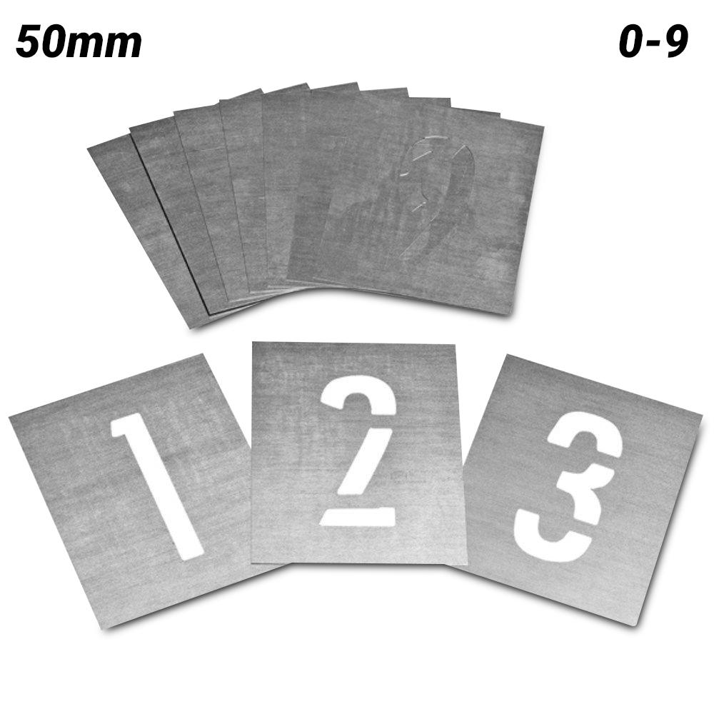 Dy-Mark 13800150 50mm 0-9 Zinc Stencil Set