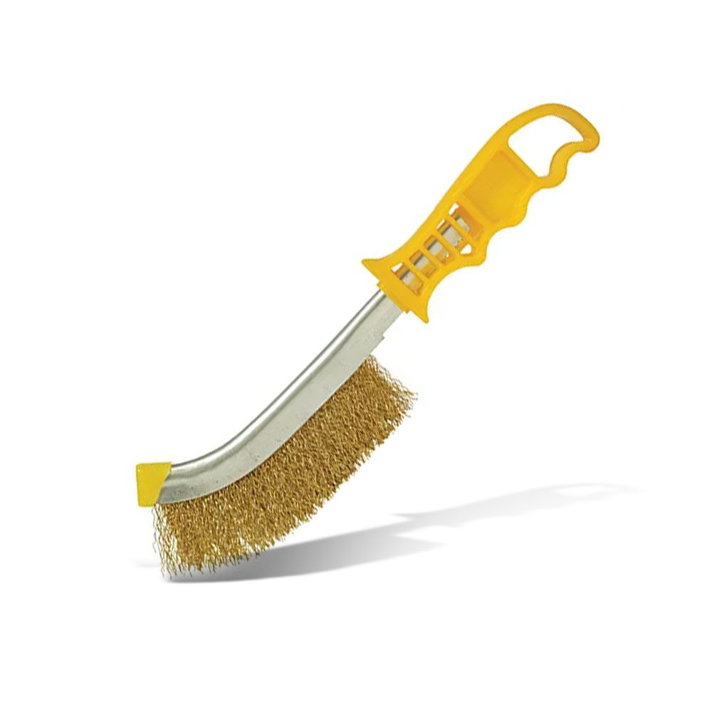 ITM TM7040-003 Brass Wire Scratch Hand Brush with Plastic Handle