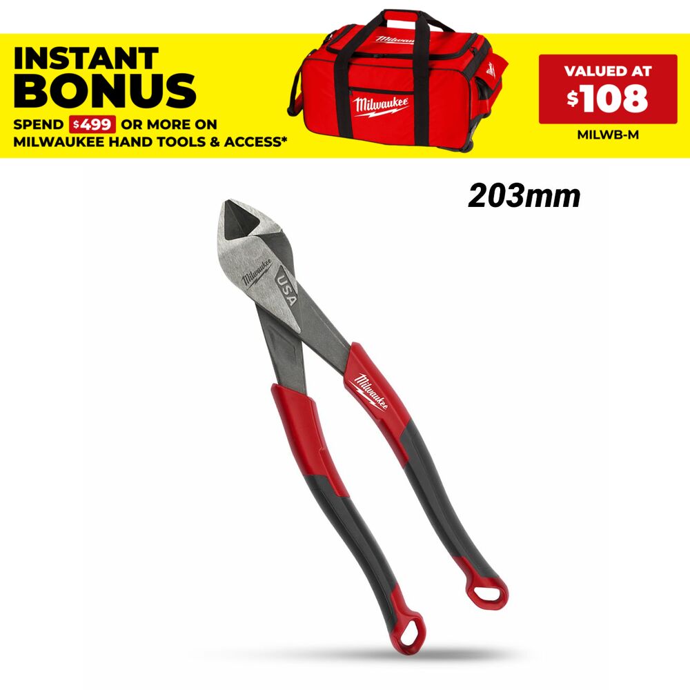 Milwaukee MT558 203mm (8") Diagonal Pliers - MADE IN USA