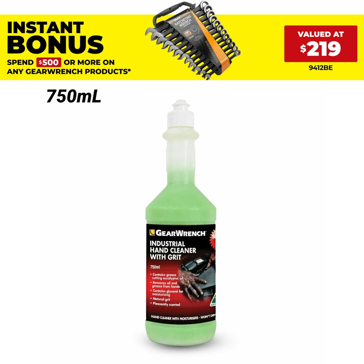 GEARWRENCH CHC75 750ml Industrial Hand Cleaner with Grit